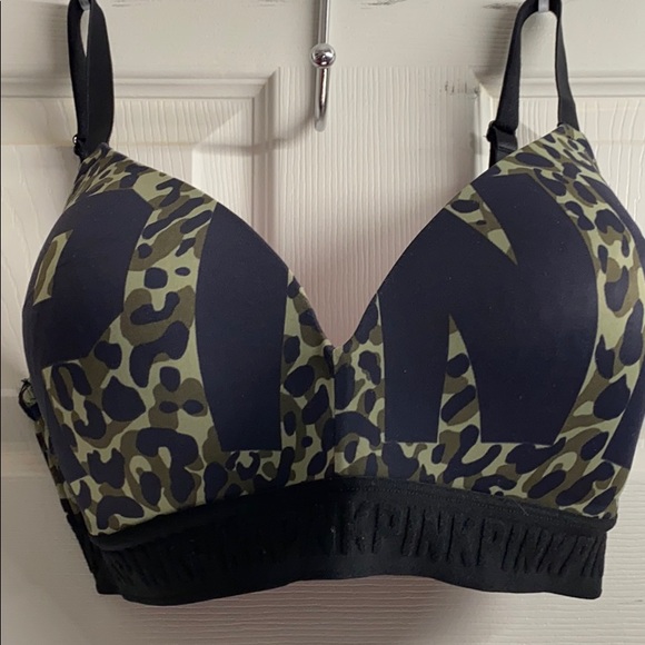 💗 VICTORIA SECRET PINK ✖️ Camo Logo Wireless Bra - Picture 3 of 9